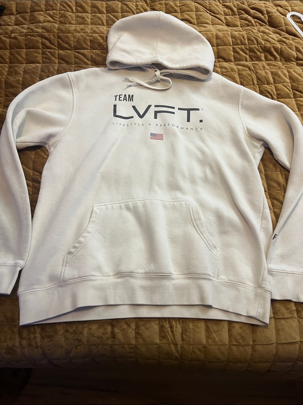 🔥Team LVFT. White Fitness Hoodie Used
